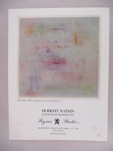 Robert natkin magazine - robert, ad